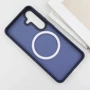 Чехол для телефонов Mobile Case TPU+PC Metal Buttons with MagSafe Colorful Navy Blue for Samsung S921 Galaxy S24: Цвет синий