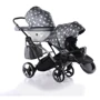 Универсальная коляска для двойни 2 в 1 Junama Glow Duo Slim 05, черный с золотым (J-G-DUOs-05) фото 10
