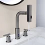 Смеситель для раковины Lefton Two-Handle Widespread Waterfall & Pull-Out Bathroom Faucet with Temperature Display-BFWS2401 Grey фото 9