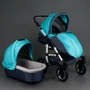 Коляска универсальная 2в1 Victoria Gold Saturn 3 № 0140-С-10 (1) бирюзовый с серым (белая рама) фото 7
