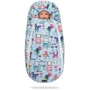 Зимовий конверт-кокон на натуральній овчині доречі Baby XS Малюнки на блакитному тлі фото 4