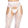 Сексуальные колготки в сетку с сердечками Leg Avenue OS White