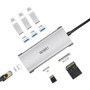 Адаптер WIWU Adapter Alpha 631STR USB-C to USB-C+3xUSB3.0+RJ45+SD+TF Card Grey : Цвет серый