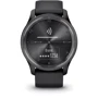 Смарт-годинник Garmin Vivomove Trend Slate Stainless Steel Bezel with Black Case and Silicone Band (010-02665-00): Час роботи до 5 дней (Smartwatch mode)