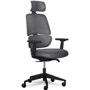 Офисное кресло Mealux Leo Air Plus Dark Grey (Y-546 KBG): Оснащение С крестовиной, С колесиками, Подлокотники, Подголовник, Механизм качания