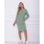 Платье ISSA PLUS 10188 48 мятное повседневное до середины бедра