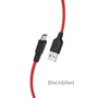 Кабель Hoco USB Cable to MicroUSB X21 2.4A 1m Black/Red фото 3