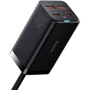 Зарядний пристрій Baseus Wall Charger GaN3 Pro 2xUSB+2xUSB-C 100W Black with USB-C cable (CCGP000101): Особливості Быстрая зарядка, USB-C