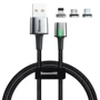 Кабель Baseus USB Cable to Lightning/microUSB/USB-C Zinc magnetic Kit 2m Black (TZCAXC-B01)