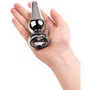 Анальная пробка с кристаллом Toyfa Metal Silver anal plug white gem