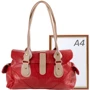 Женская сумка саквояж Laskara красная (LK-10250-red): Материал Искусственная кожа