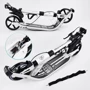 Самокат двоколісний Best Scooter PU колеса, 2 амортизатора, затиск керма, ручне гальмо Black / White (99643): Тип коліс литі