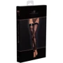 Чулки Noir Handmade F243 Tulle stockings with patterned flock embroidery Вlack, S