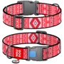 Ошейник для собак нейлоновый WAUDOG Nylon c QR паспортом рисунок Этно красный пластиковый фастекс XXL 35 мм 46-70 см