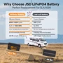 Аккумуляторная батарея JSDsolar J12200 LiFePO4 12V 200Ah 2.56kwh: Тип LiFePO4