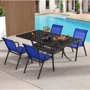 Комплект садовых стульев Costway Patio с подлокотниками синий (5900779833670)