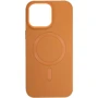 Чехол для iPhone TPU Case Bonbon Leather Metal Style with MagSafe Brown for iPhone 15 Pro Max