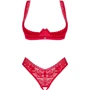 Комплект белья Obsessive Lacelove cupless 2-pcs set XL/2XL Red