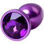 Анальная пробка с кристаллом Metal By Toyfa Purple Anal Plug Аmethyst