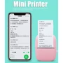 Детский беспроводной мини термопринтер Mini Printer для телефона Кошечка розовая фото 10
