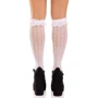 Гольфы ажурные с рюшами Leg Avenue Sweetheart Ruffle Cuff Knee Highs White