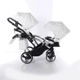 Универсальная коляска для двойни 2 в 1 Junama Glow Duo Slim 03, белый с серебристым (J-G-DUOs-03) фото 8