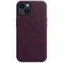 Чохол для iPhone Apple Leather Case with MagSafe Dark Cherry (MM143) for iPhone 13: Колір фіолетовий