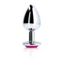 Металлическая анальная пробка Ouch! Heart Gem Silver - Rubellite Pink, S