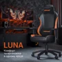 Кресло игровое Anda Seat Luna Color Size L Black/Orange PVC фото 12