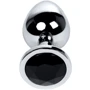 Анальная пробка с кристаллом Toyfa Metal Silver anal plug black gem