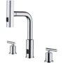 Смеситель для раковины Lefton Two-Handle Widespread Waterfall & Pull-Out Bathroom Faucet with Temperature Display-BFWS2401 Chrome фото 13