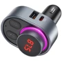 FM-трансмітер + зарядний пристрій Hoco E72 PD30W Alegria car BT FM transmitter Metal Gray: Виробник HOCO