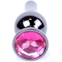 Анальная пробка с кристаллом BOSS of TOYS Boss Series - Jewellery Dark Silver BUTT PLUG Pink, BS6400053