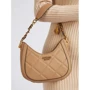Женская сумка хобо GUESS ABEY SMALL HOBO темно-бежевая (HWQB8558010-BEI): Фактура Стеганая, Матовая