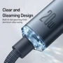 Кабель Baseus Cable USB-C to Lightning Crystal Shine 20W 2m Black (CAJY000301) фото 4
