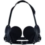 Лиф Сердце из натуральной кожи Feral Feelings - Hearts Bra Black