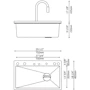 Кухонная мойка Lefton Adjustable Waterfall Faucet Kitchen Sink with Digital Temperature Display & LED Lighting-KS2207 фото 13