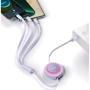 Кабель Baseus USB Cable to Micro USB/Lightning/Type-C Bright Mirror 2 Series Retractable 66W 1.1m Purple (CAMJ010105) фото 6