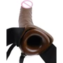 Полый страпон с вибрацией Fetish Fantasy Hollow Strap On 8", 20x4,5 см, коричневый
