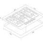 Варочная поверхность газовая KERNAU KGH 7511 TCI X: Расположение панели спереди