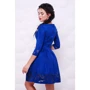 Платье FashionUp PL-1522A 48 синее повседневное до середины бедра: Состав Полиэстер, Хлопок