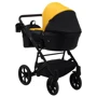 Коляска 2 в 1 Bair Kiwi кожа 100% BK-63/15 желтый - черный: Ширина шасси 58