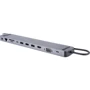 Адаптер REAL-EL Adapter USB-C to HDMI+VGA+3xUSB3.0+RJ45+3.5mm+SD/TF+USB-C+PD CQ-1000 Space Gray (EL123110005): Інтерфейс підключення USB-C