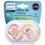 Пустышка Philips Avent Ultra Air, 6-18 мес., 2шт, дизайн для девочек (SCF080/27)