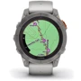 Смарт-годинник Garmin Fenix 7 Pro Sapphire Solar Titanium with Fog Gray/Ember Orange Band (010-02777-21): Фітнес-функції Шагомер, Умный будильник, Секундомер, Пульсометр, Пульсоксиметр, Подсчет калорий, Альтиметр, GPS-мод