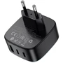 Зарядний пристрій Hoco Wall Charger 2xUSB-C+USB CS33A Amanecer 30W Black: Тип сетевое