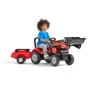 Детский трактор Falk Case Ih Maxxum на педалях c прицепом и ковшом красный (961AM): Вид трактор