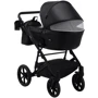 Коляска 2 в 1 Bair Kiwi кожа 100% BK-15 черный: Материал колес резина