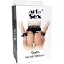 Кожаный пояс с наручниками Art of Sex - Kasta, черный L-2XL