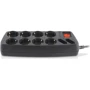Сетевой фильтр REAL-EL RS-10 Protect 5 м Black (EL122300040): Тип подключения фильтра Евровилка